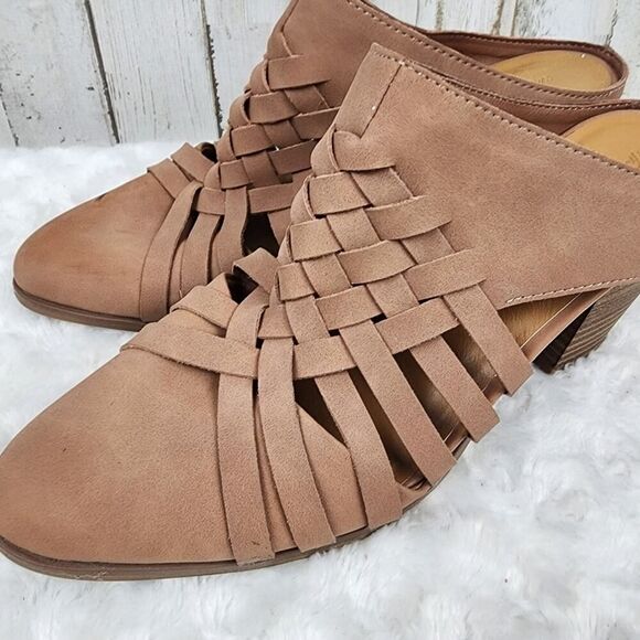 Universal Thread Basket Weave Mules Tan Size 8.5 - Picture 4 of 10